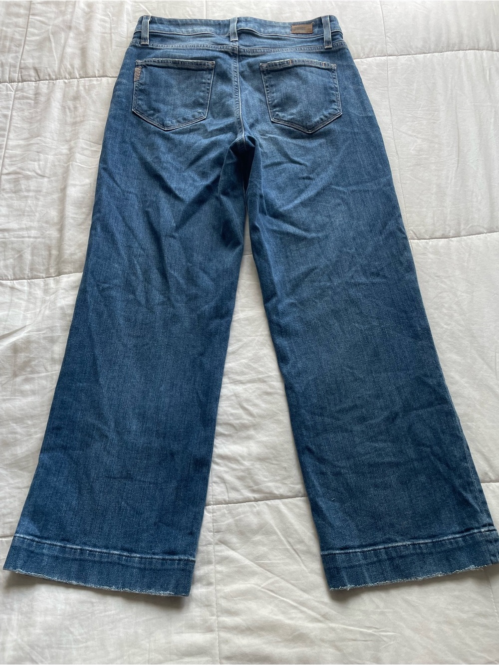 Paige Nellie Wide Leg Cropped Culotte Jeans 26 Effie Blue Casual Classic Chic - Picture 5 of 12